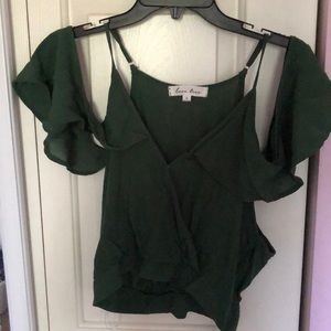 Green crop top. Size medium